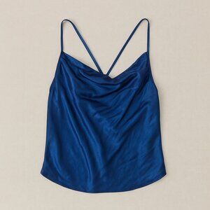 Ruched crossback royal blue cami